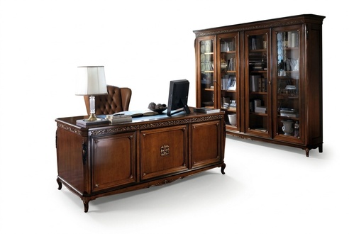 Office desk + armchair Desks Table Wooden table Chair Tables New 3-part