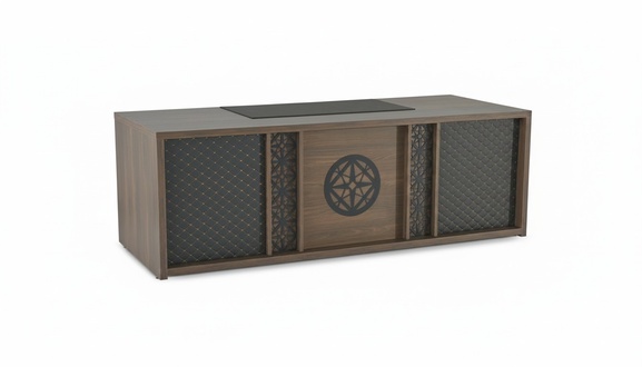 Brown Gray Two-Tone Office Desk Rectangular Shape Modern