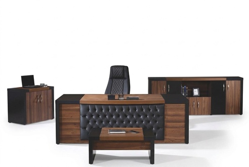 Office desk Office furniture Complete office desk set 4 pcs wood brown Office