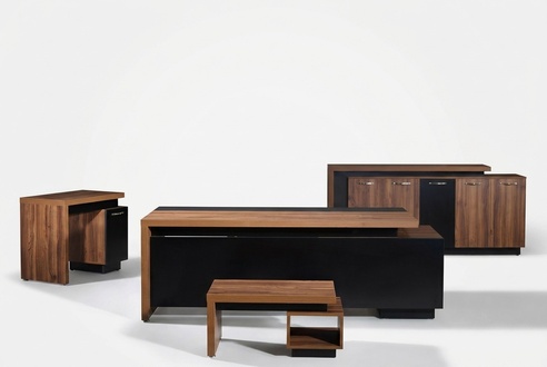 Office desk Office furniture Complete office desk set 4 pcs wood black