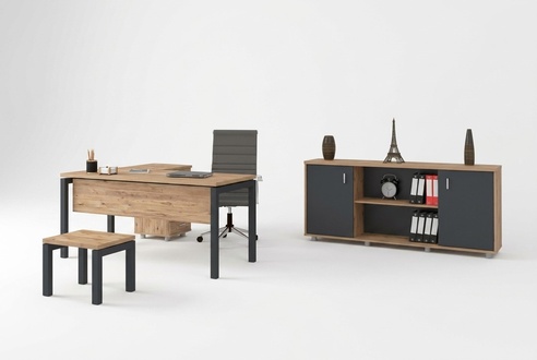 Office for Law Firm Office Complete Furnishings Cabinet Table 3pcs