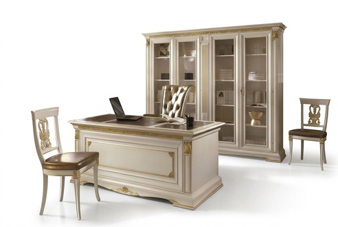Office furniture, office furniture, table, cupboard, chair, 3-piece set Real wood