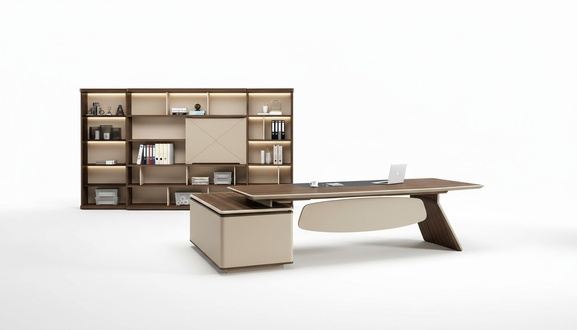 Office furniture 2 pieces. Set boss table + filing cabinet desk tables shelf