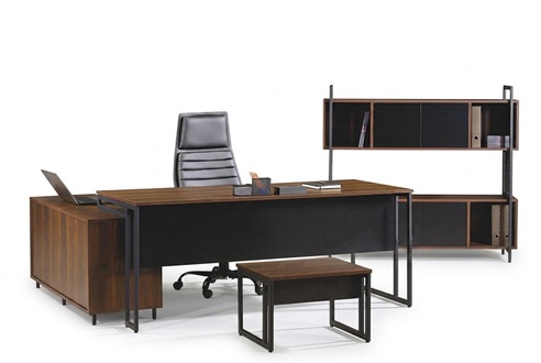Office furniture complete office corner office desk office desk 3 pcs wood brown