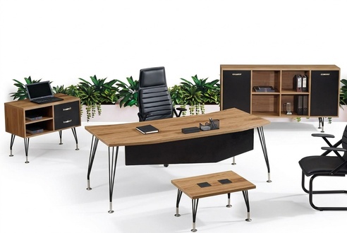 Office furniture complete office desk office office desk 4 pcs wood black