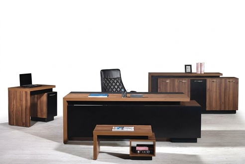 Office furniture complete office desk office office desk 4 pcs wood black