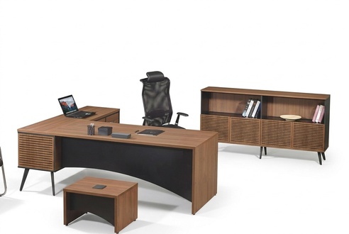Office furniture Corner office desk complete 3 pcs wood brown Office furniture