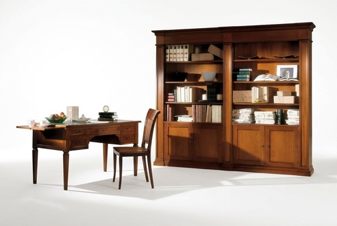 Office Furniture Furnishings Table Study Bookcase 2pcs Set Italy