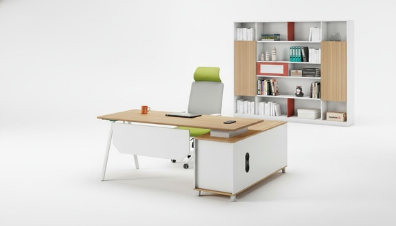 Office furniture set work desk office cabinet white wood office desk set