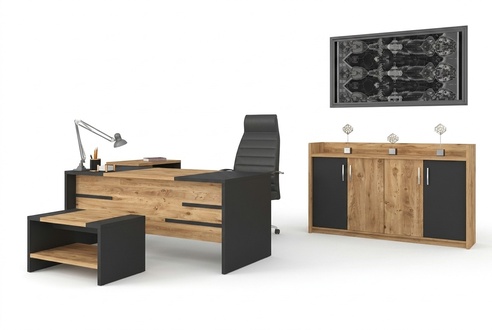 Office Furniture Set Office Set Desk Cabinet Style Modern New 4pcs.