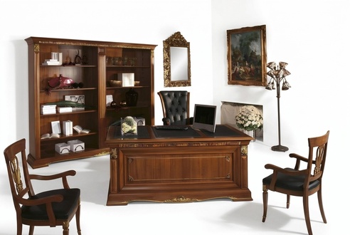 Office furnishings work room boss 2-piece. Set desk + filing cabinet table Real wood
