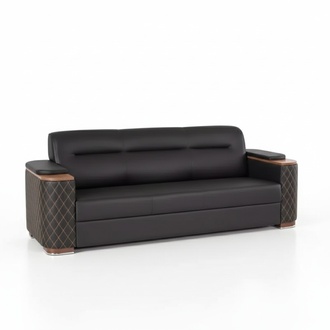 Office furniture three seater couch black luxury upholstered sofa study new