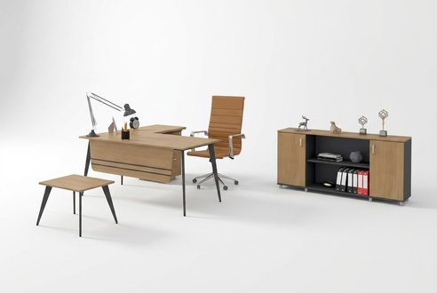 Office set set corner desk cabinet study complete 3pcs.