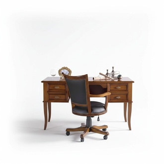 Office set desk executive chair complete office office baroque rococo 2-part. Set new