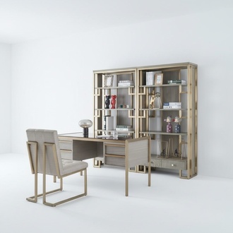 Office set furniture country house desk chair armchair secretary table 2 pcs.