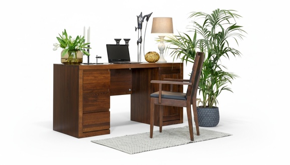 office set furniture table + armchair solid wood furniture solid oak wood