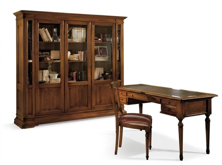 Office set wooden table chair bookshelf desk shelf cupboards 3 pcs. Sets New