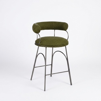 Olive green bar stool luxury armchair designer armchair upholstery furniture