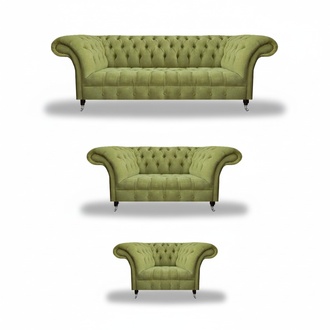 Olive green Chesterfield sofas complete couch set living room furniture