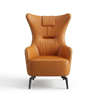 Orange armchair leather armchair 76 x 80 cm one seater luxury design furniture chairs new