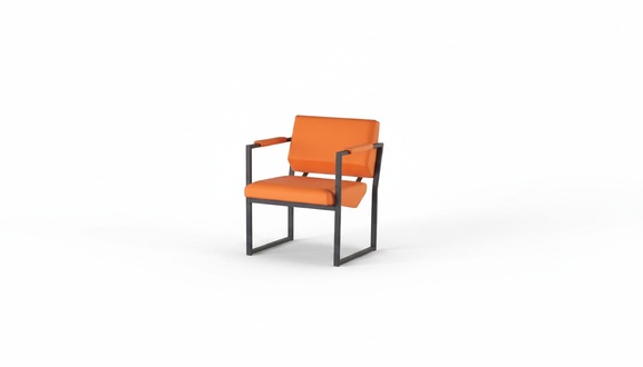 Orange office chair waiting room single-seater designer seating furniture