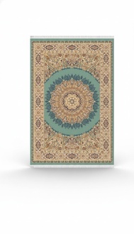 Oriental carpet rug border ornament short pile vintage seladon green 150x233.