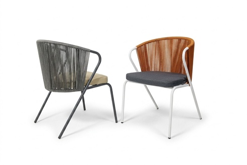 Original chairs in grey on black stainless steel legs a soft cushion