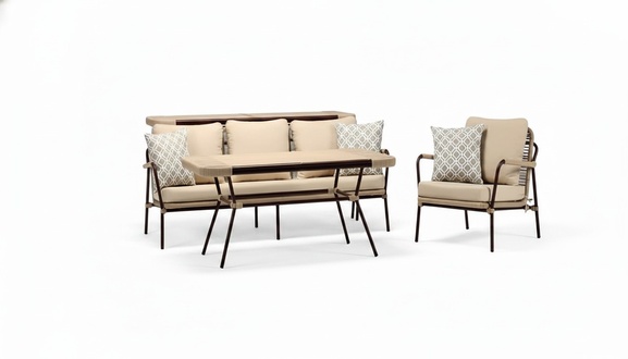 Outdoor furniture, outdoor sofa, garden lounge, lounge furniture, terrace couch, 3-piece set.