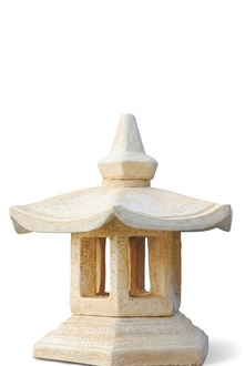 Outdoor/terrace decorative lamp patio sculpture made of weather-resistant cement 53cm