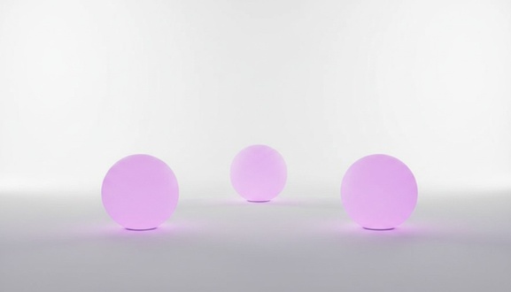 Modern style outdoor decor figure of a ball lamp with purple light 50cm