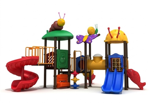 Outdoor play area for children Large children\'s playground Colourful slides Playgrounds