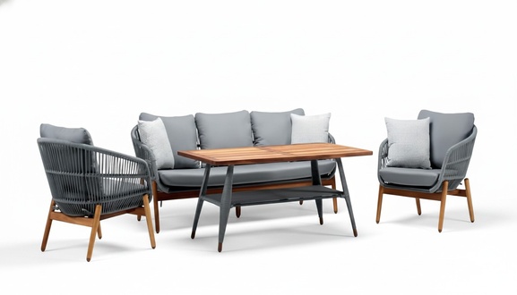 Outdoor rattan furniture seating set patio furniture balcony furniture garden furniture 4-piece.