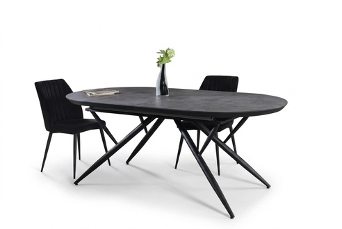 Oval Dining Room Table Extendable Kitchen Table Wood Gray Large