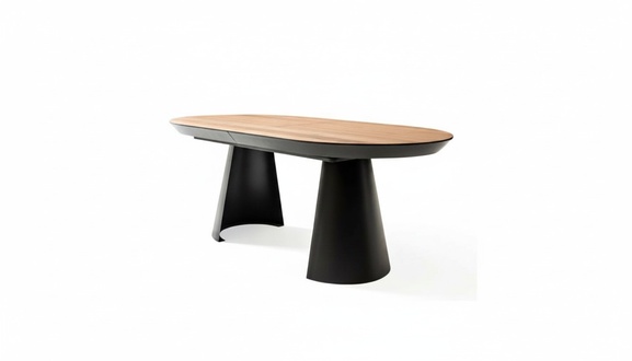 Oval Dining Room Table Kitchen Table Extendable Design Wood Brown Table