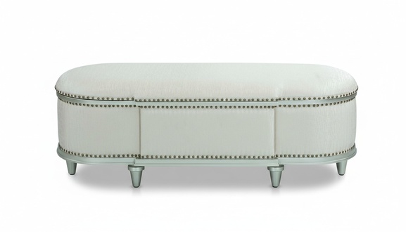 Oval Stool Chest Classic Footrests Footstool Bench Seat Ottoman Fabric