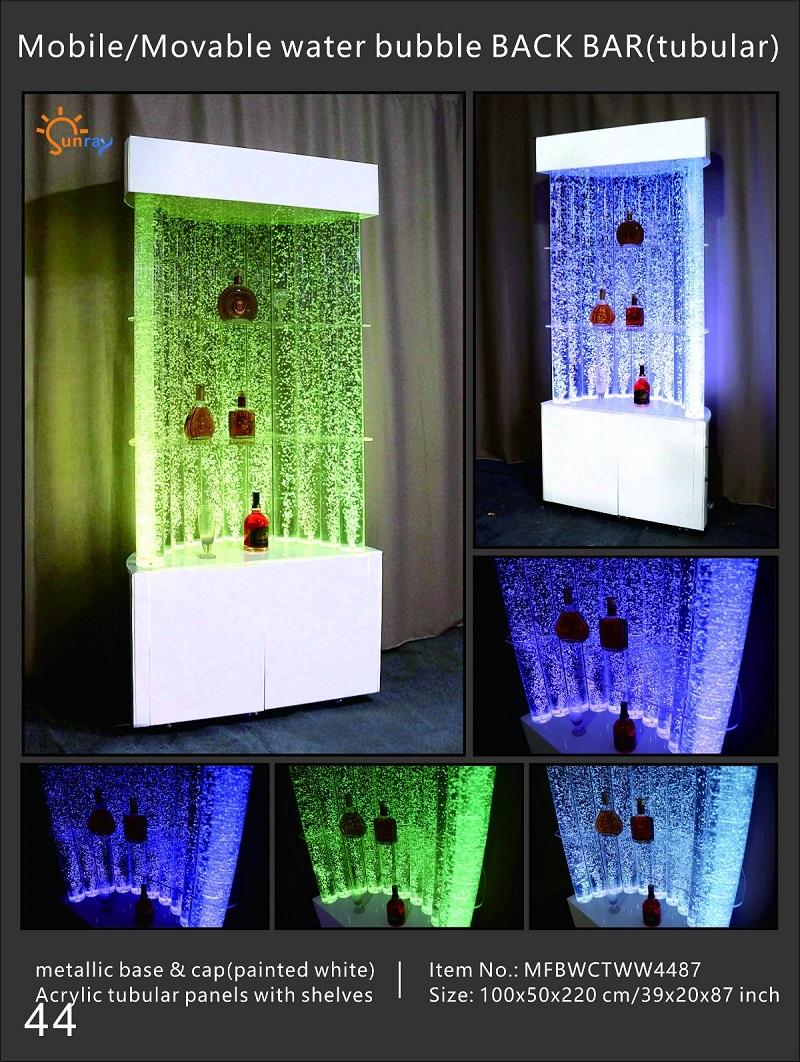 Led Water Wall Bar Shelf Facility Store Counter Water Column Locally Illuminated