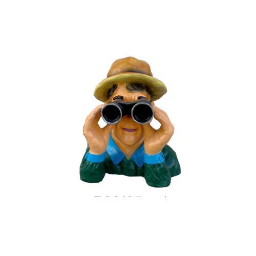 Colorful decorative figure of a man with a binoculars bust 37cm