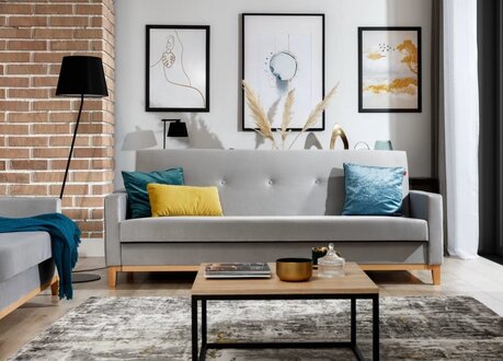 Sofa 3 Seater Couch Textile Upholstery Fabric Bed Function Sofa Bed Modern New On Stock