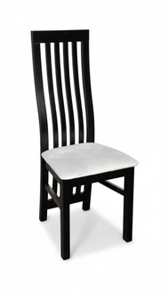 Designer 4x set modern style wooden chairs leather soft seats & high backrest