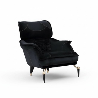 Perfect soft armchair for living room black color new luxury furniture textile