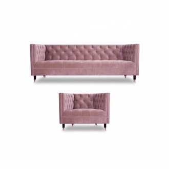 Pink Complete Sofa Three Seater Couch Design Armchair Modern Furniture Chesterfield