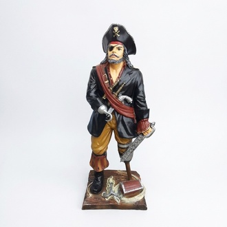 Decorative sculpture designed as an original colored caribbean pirate figure 100cm