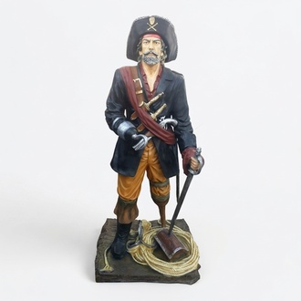 XXL massive decorative sculpture designed as one-handed pirate figure 200 cm height