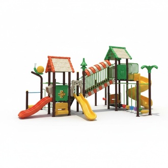 Play tower Slide Climbing tower Wooden tower Playhouse Outdoor playground