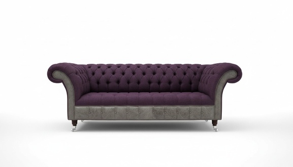 Purple Chesterfield couch sofa upholstery 3 seater couches seat set sofas new