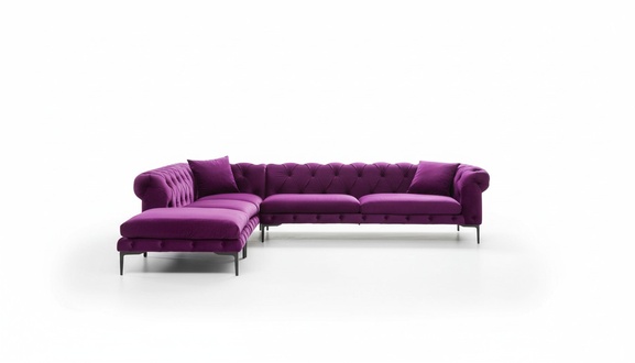 Lila luxury Chesterfield corner sofa upholstered seating set textile fabric sofas