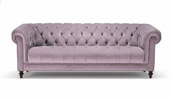 Purple Three Seater Fabric Chesterfield Design Couches Upholstery Sofas Original Velvet