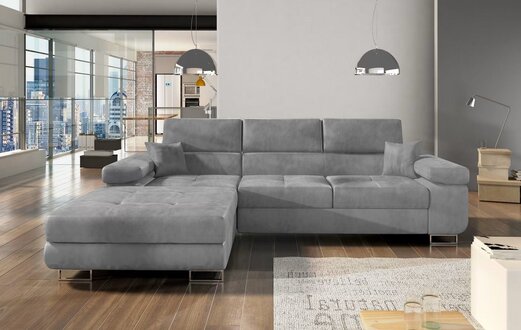 Corner sofa living area sofa bed sofa bed textile fabric upholstery corner couch new On Stock