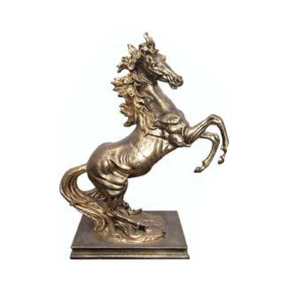 Gloss bronze colored decorative antique style sculpture designed as a mustang horse 44cm