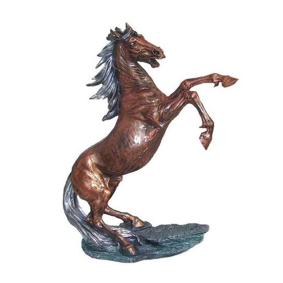 Decorative sculpture designed as a bronze mustang horse with a silver mane 85x116cm